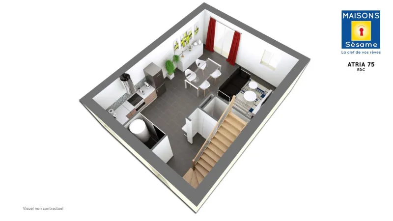 Atria 75-3ch73, modèle de maison Maisons Sésame