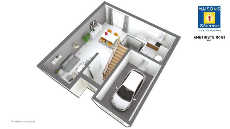 Amethyste 110 Gi-4ch110, modèle de maison Maisons Sésame