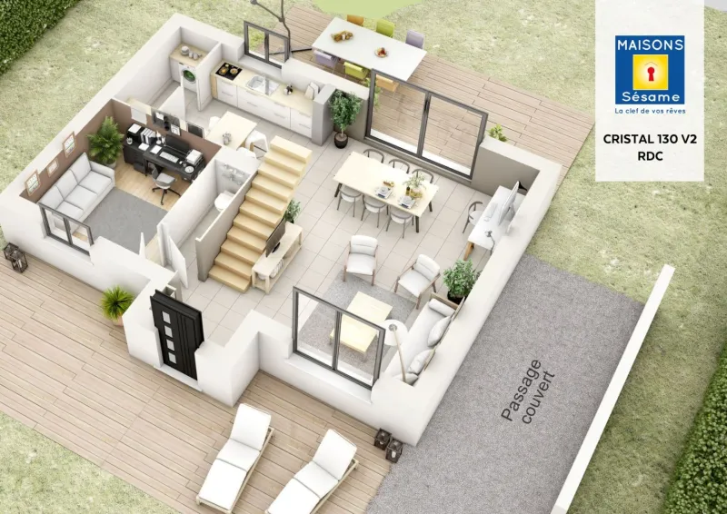 Cristal 130 V2-5ch131, modèle de maison Maisons Sésame