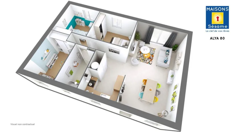 Alya 80-3ch79, modèle de maison Maisons Sésame