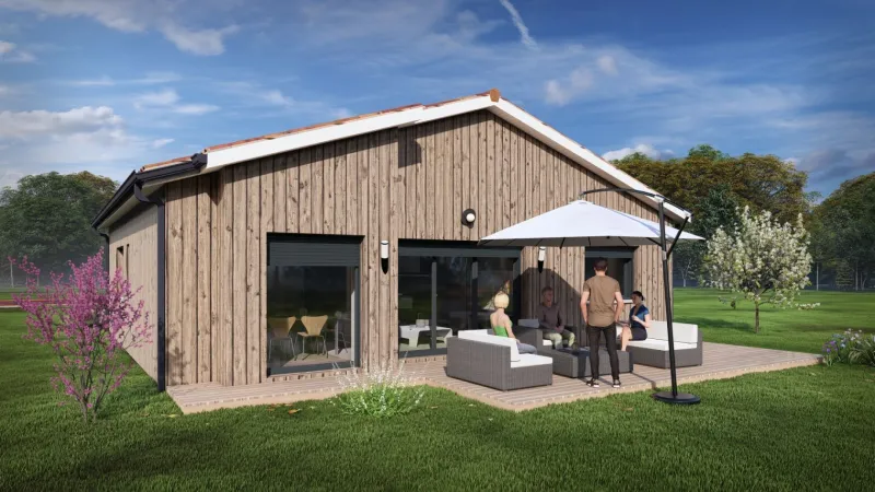 Maison bois T4-3CH95, modèle de maison Jean Bordes Constructions