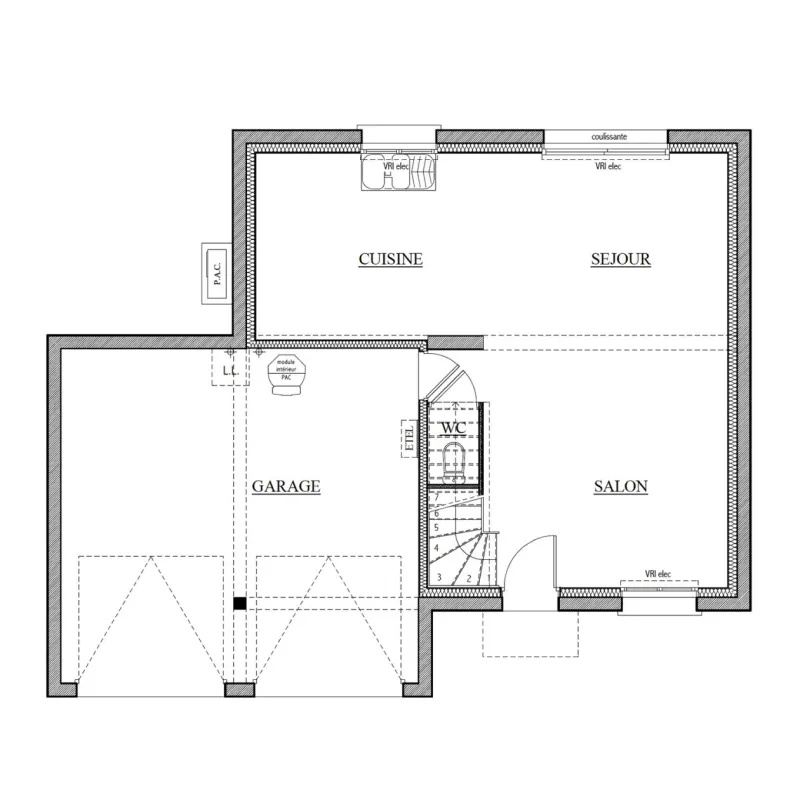 Manoir Toit Plat Double Garage-3ch69, modèle de maison Maisons SOCOREN