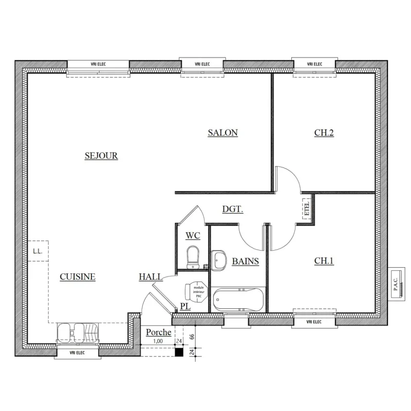 Hetre T4-2ch71, modèle de maison Maisons SOCOREN