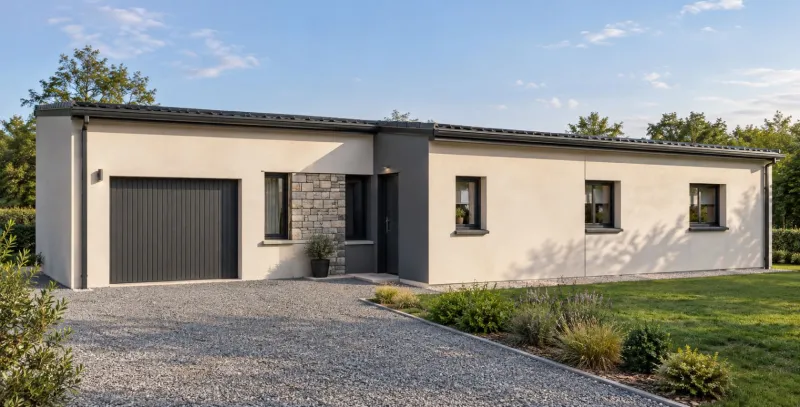 Plain pied 92m, modèle de maison Lamotte Maisons