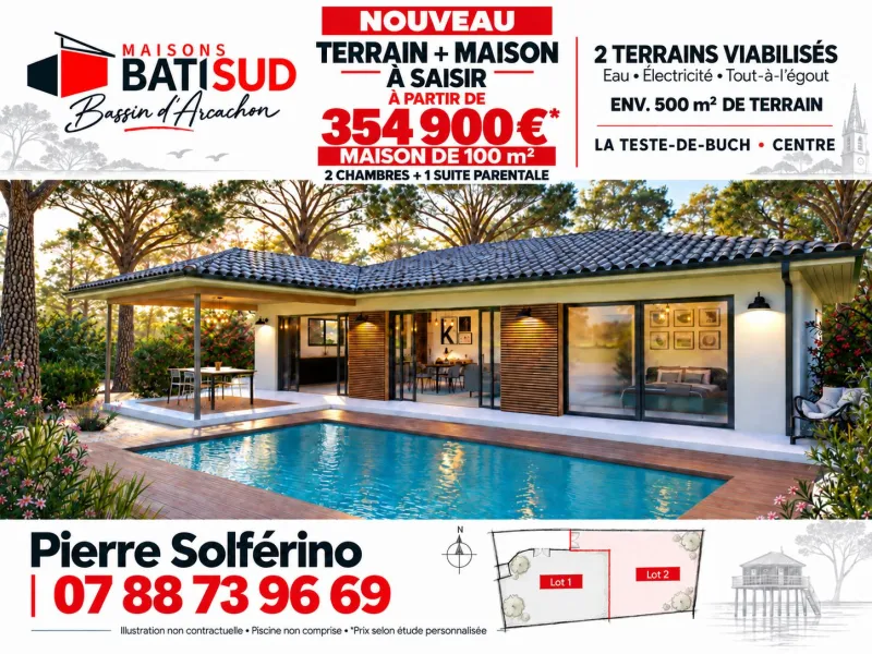 Mbs - 5- Pa -Ambiance Mer -90m² - Modele Rectangle - Tc -, modèle de maison MAISONS BATI SUD