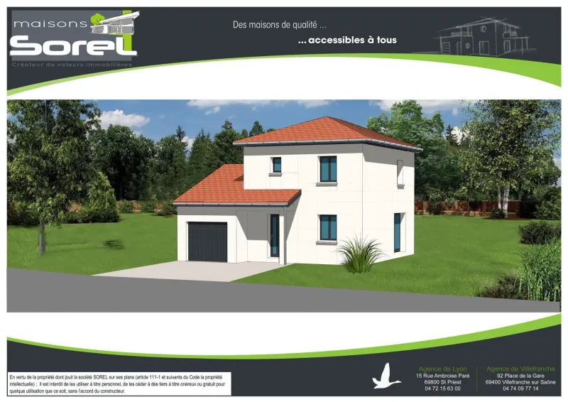 Saint Romain de Jalionas, modèle de maison Maisons SOREL