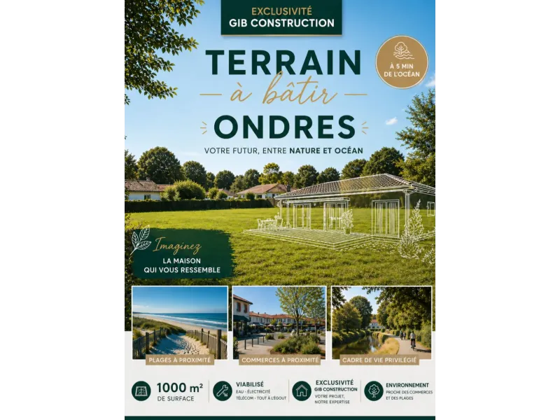 Terrain à bâtir à Ondres
