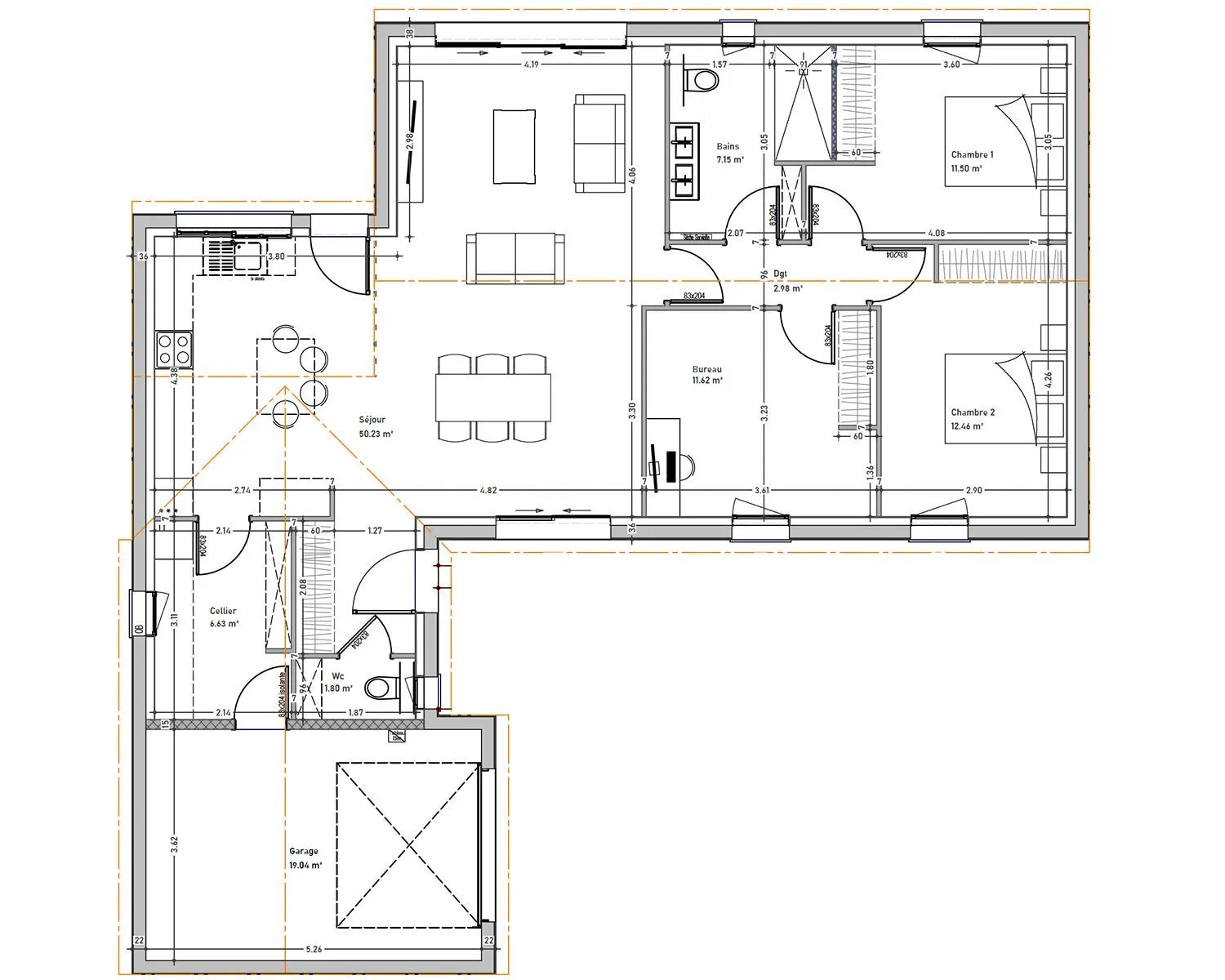Maison neuve 104 m² à Cherveux (79410)