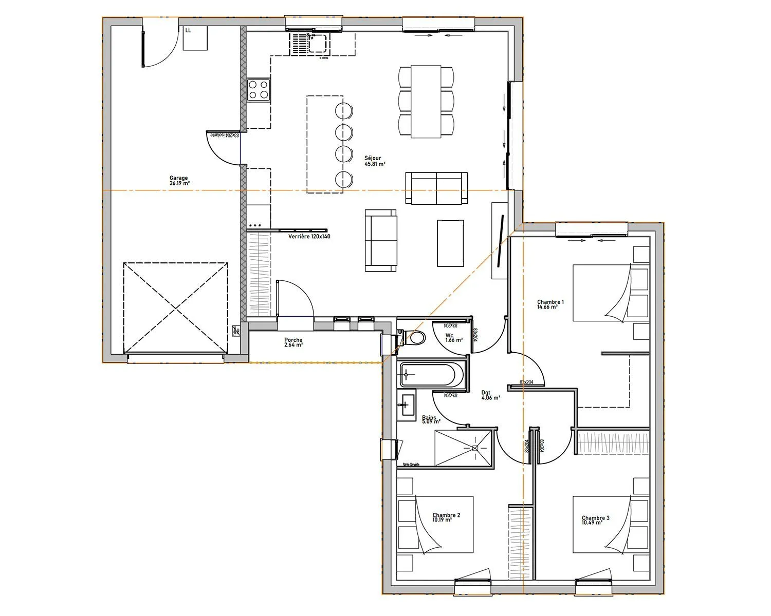Maison neuve 92 m² à Échiré (79410)