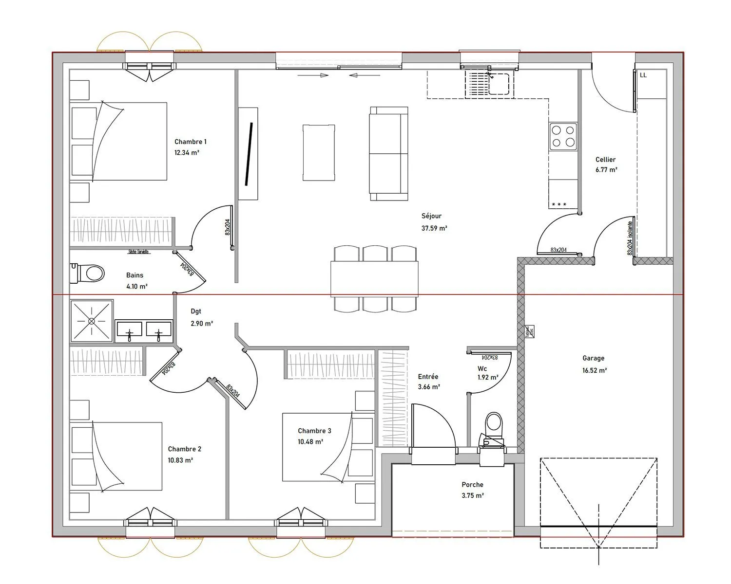 Maison neuve 91 m² à La Jarrie (17220)