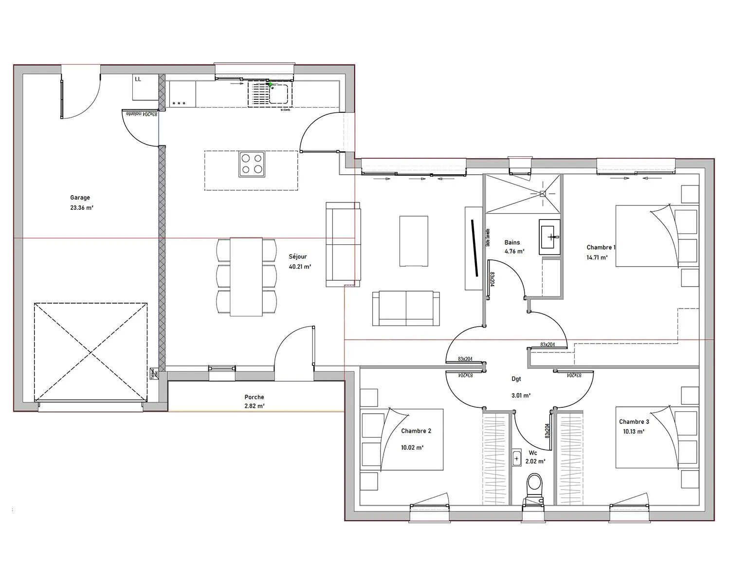 Maison neuve 85 m² à Lagord (17140)