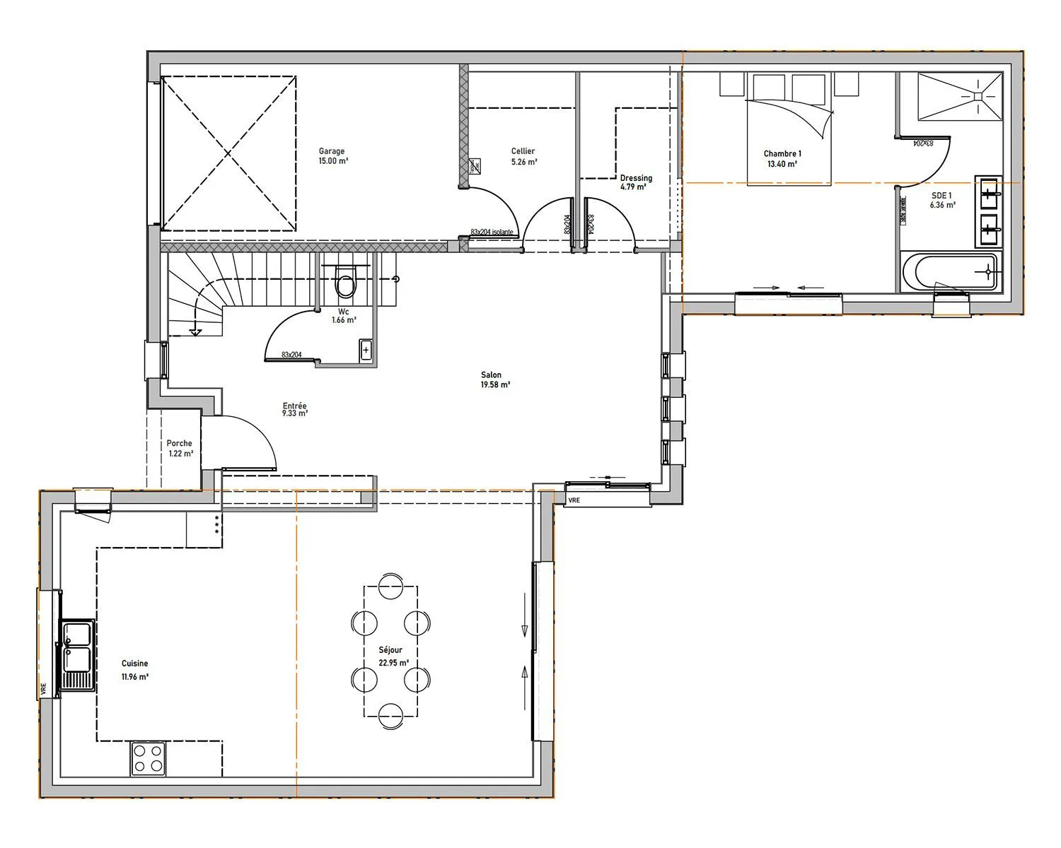 Maison neuve 147 m² à Saint-Maxire (79410)
