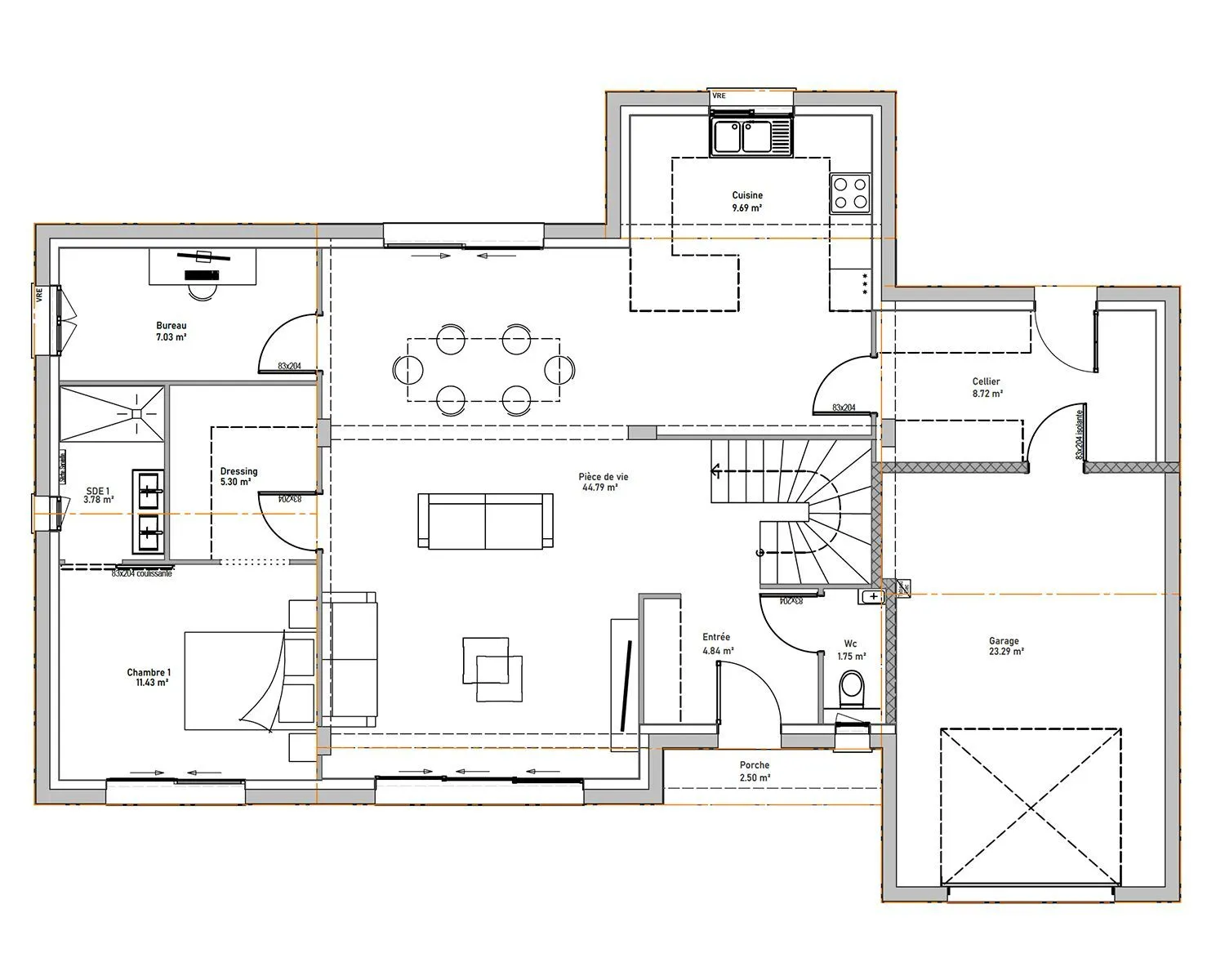Maison neuve 145 m² à Plassay (17250)