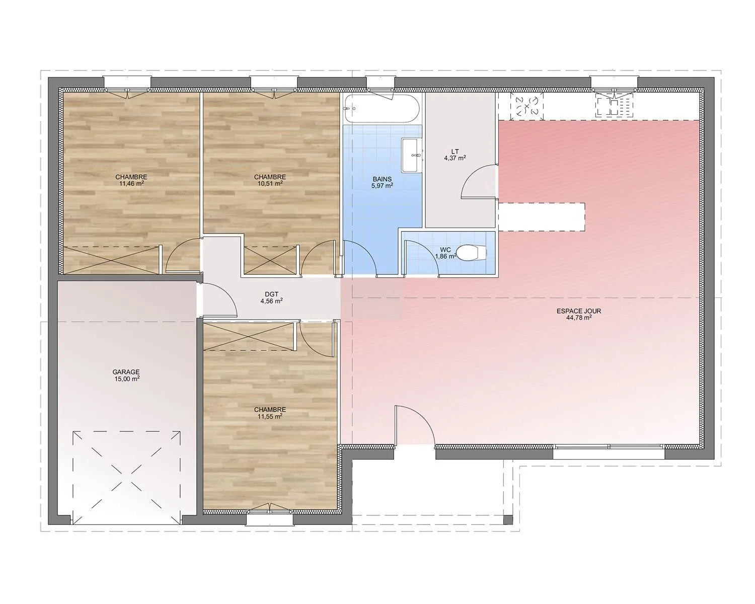 Maison neuve 95 m² à Nans-les-Pins (83860)
