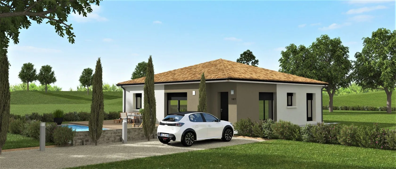 Maison neuve 107 m² à Caylus (82160)