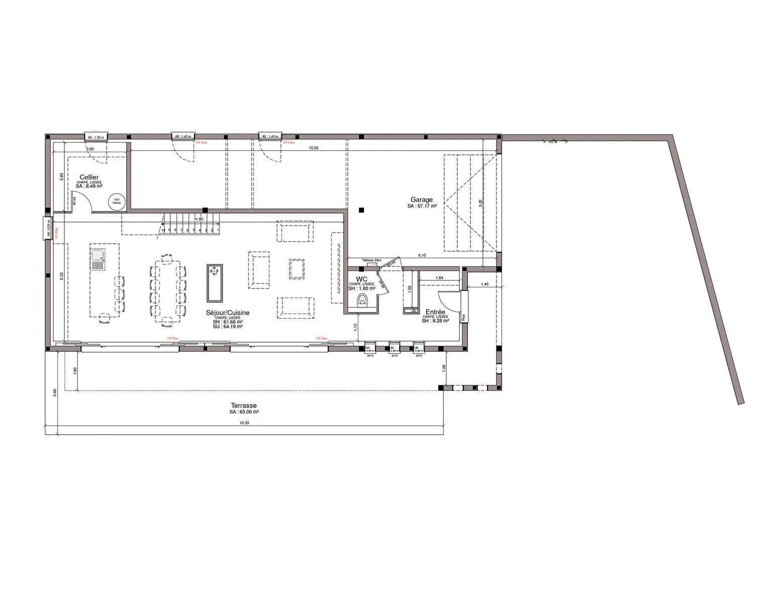 Maison neuve 166 m² à Reyniès (82370)