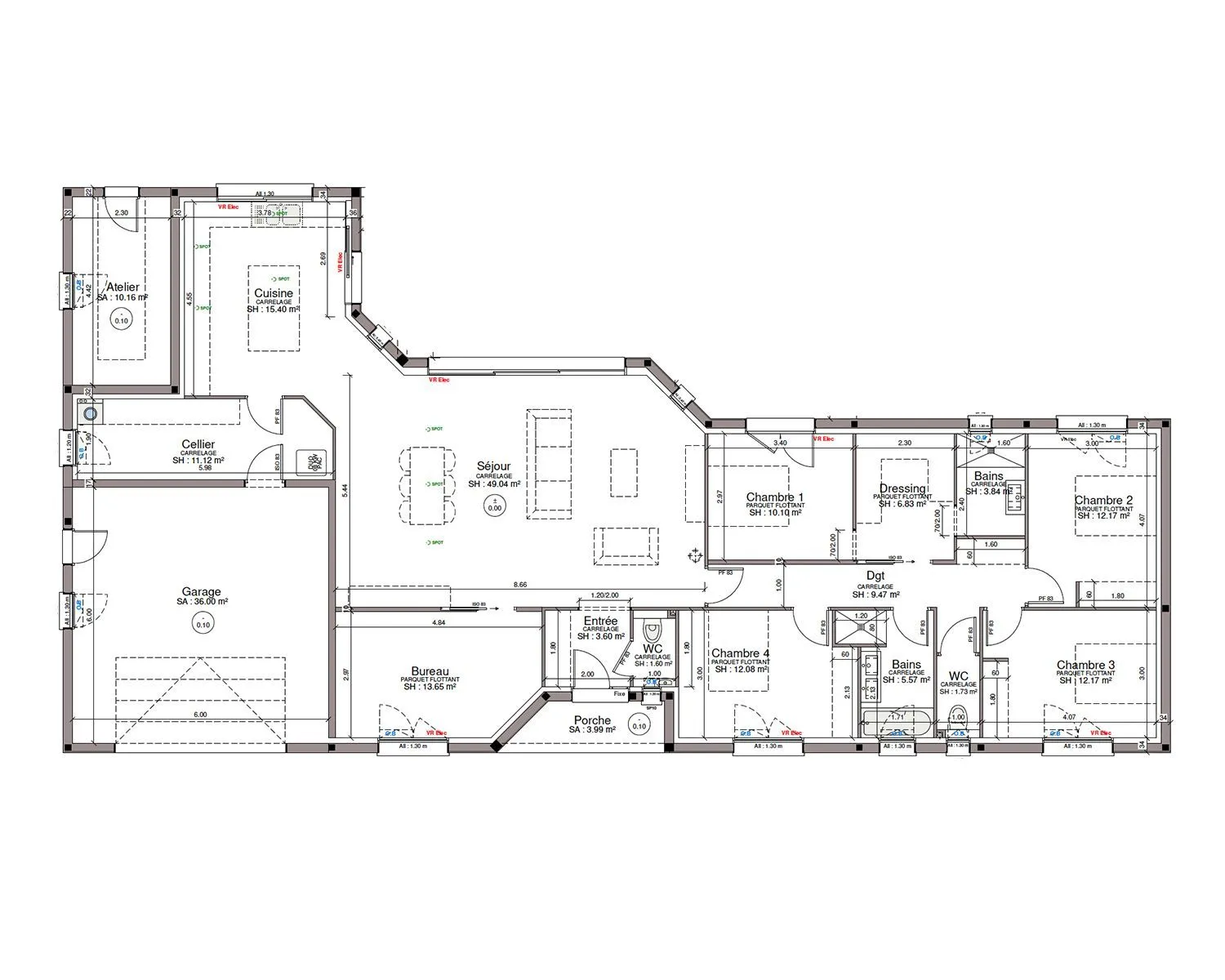 Maison neuve 168 m² à Fontenilles (31470)