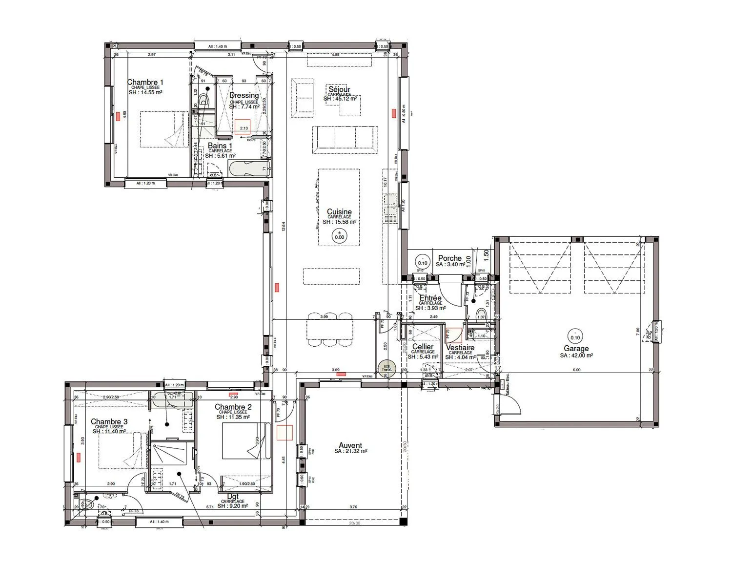 Maison neuve 144 m² à Léojac (82230)