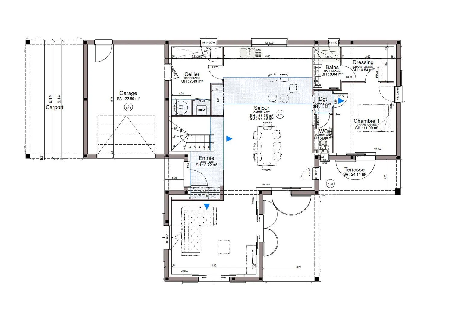 Maison neuve 136 m² à Sainte-Foy-la-Grande (33220)