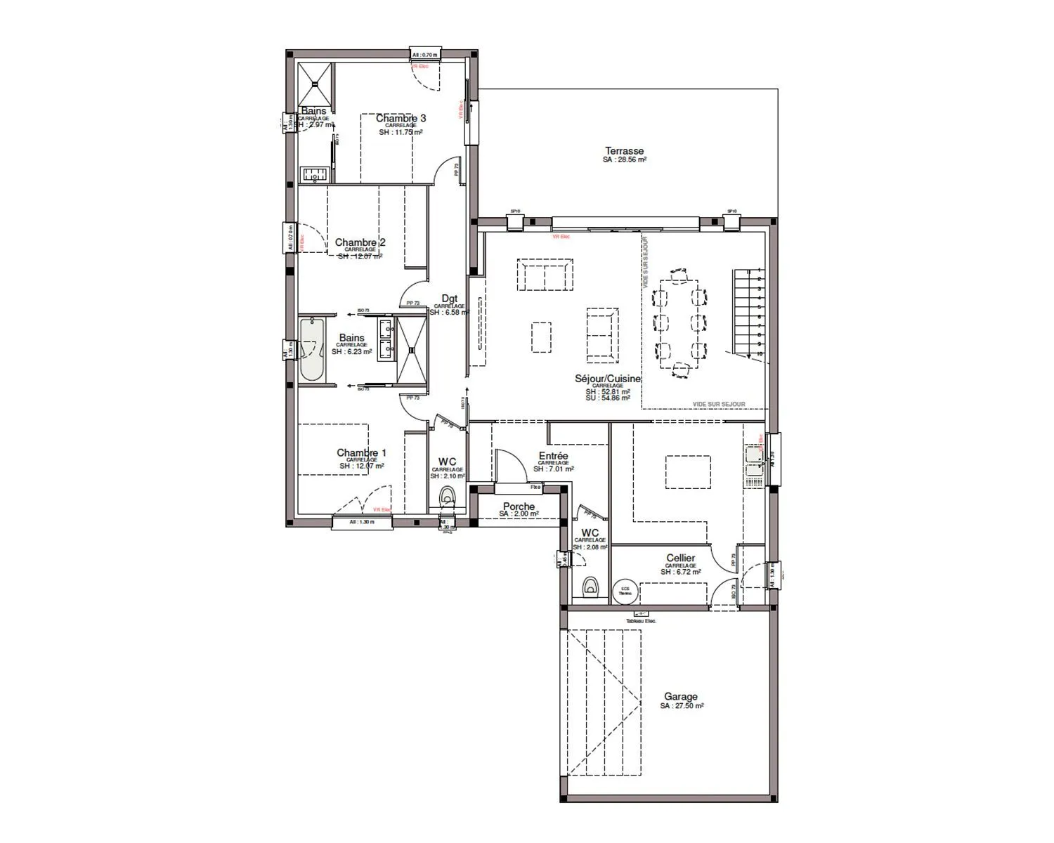 Maison neuve 156 m² à Saint-Médard (32300)