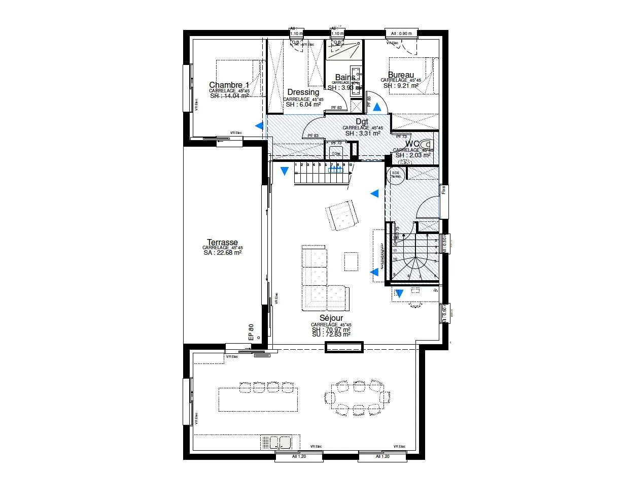 Maison neuve 147 m² à Seilh (31840)