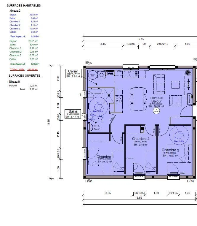 Maison neuve 64 m² à Saint-Mamet (31110)