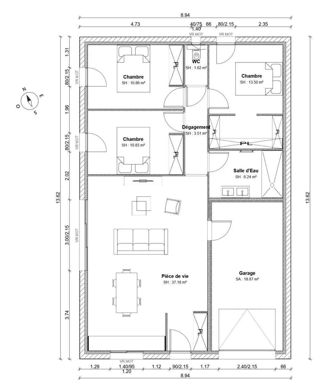 Maison neuve 83 m² au Gué-d'Alleré (17540)