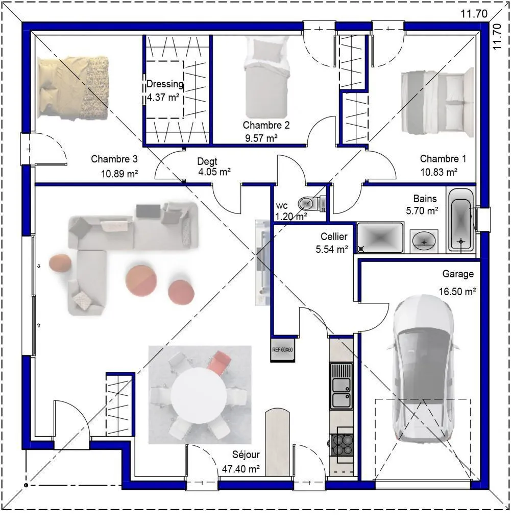Maison neuve 100 m² à Pugnac (33710)