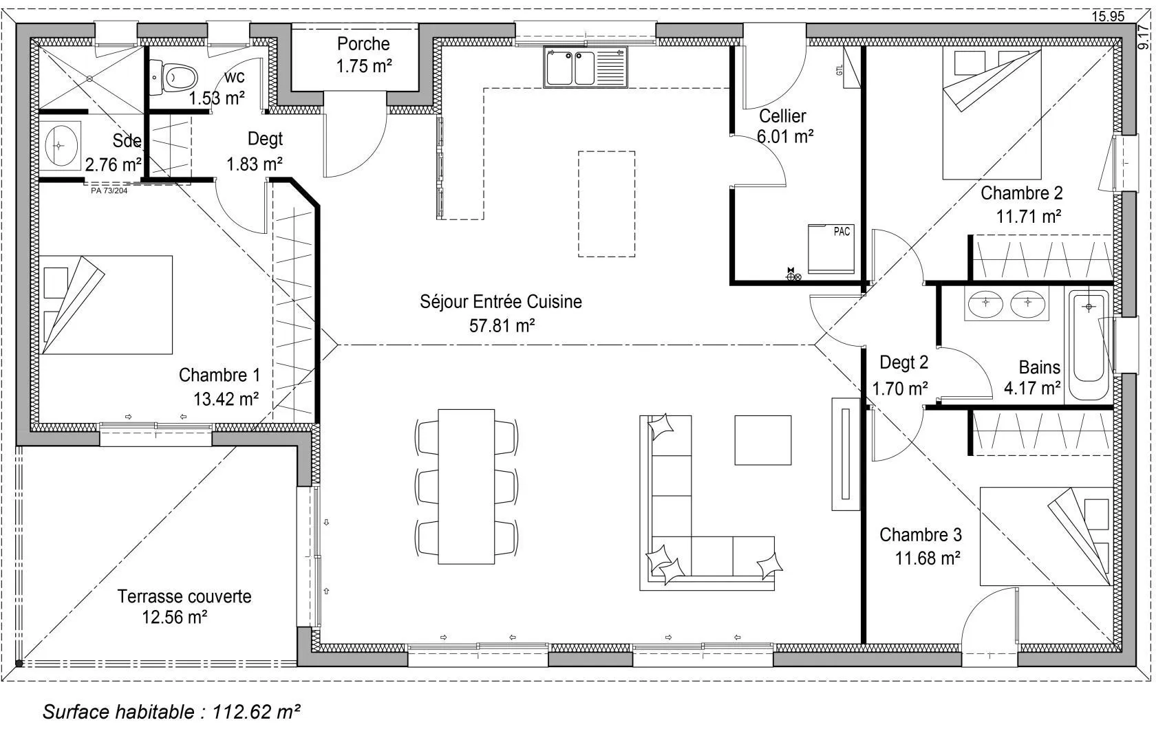 Maison neuve 113 m² à Saint-Christoly-de-Blaye (33920)