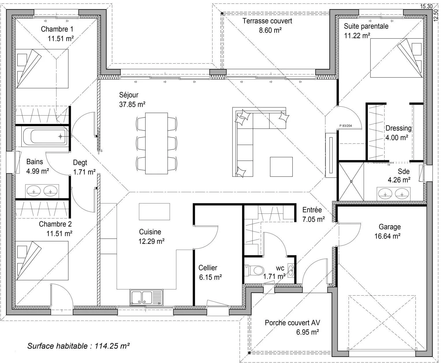 Maison neuve 115 m² à Cestas (33610)