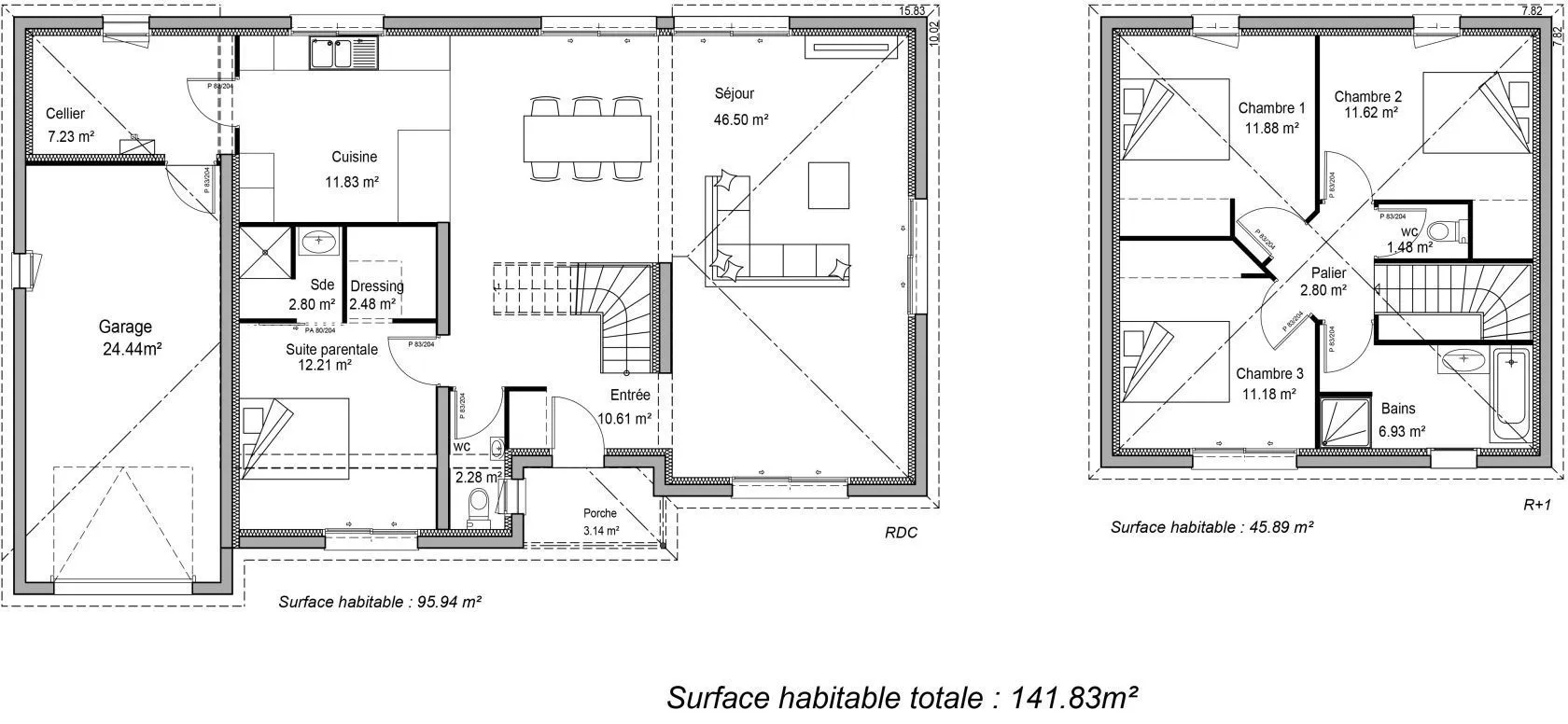Maison neuve 142 m² à Asques (33240)