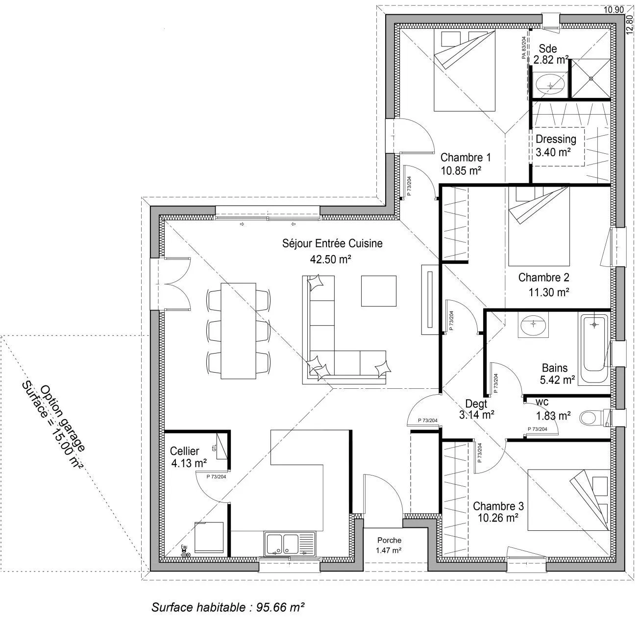 Maison neuve 95 m² au Taillan-Médoc (33320)