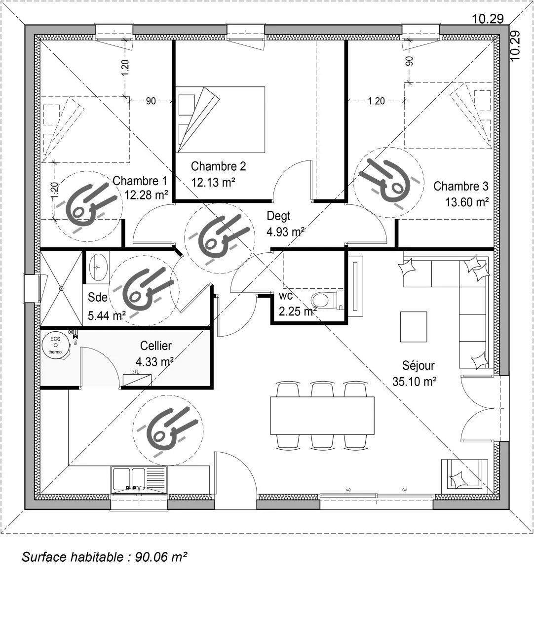 Maison neuve 90 m² à Salles (33770)