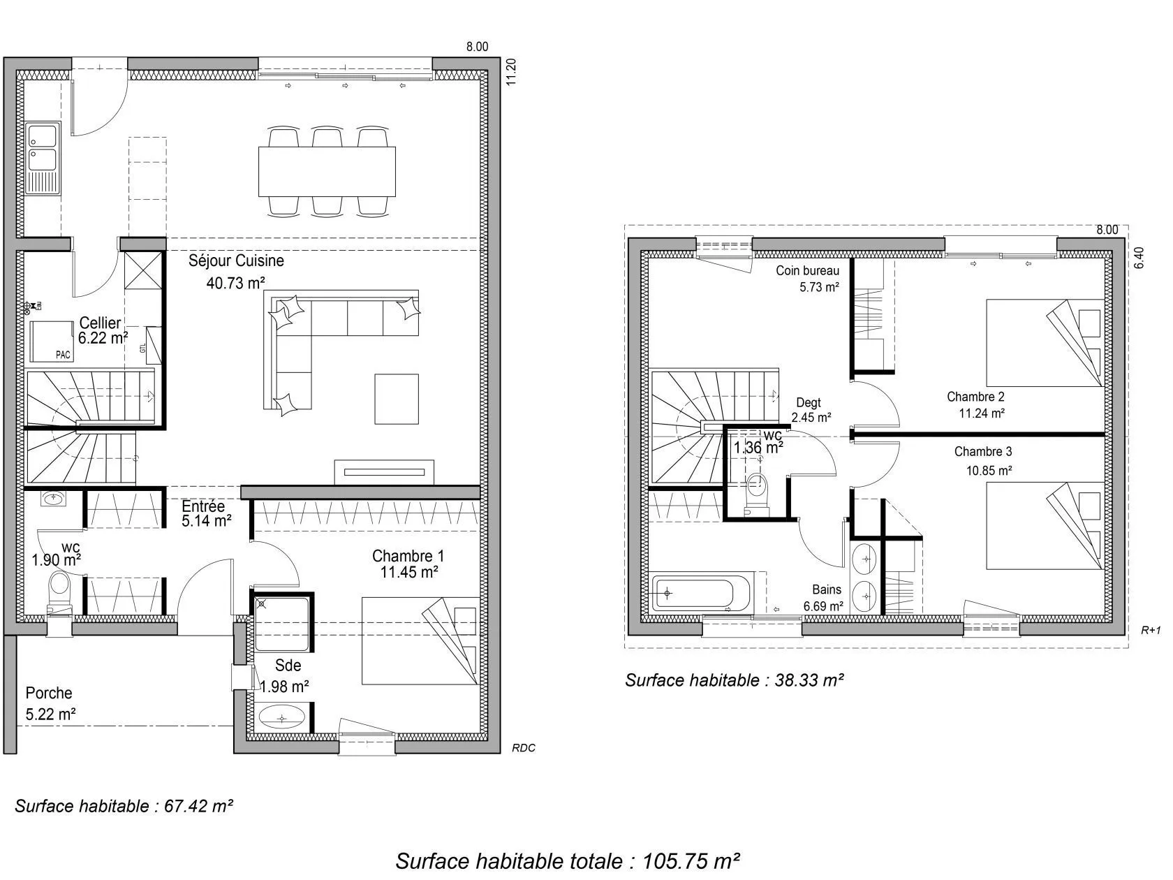 Maison neuve 106 m² à Brach (33480)