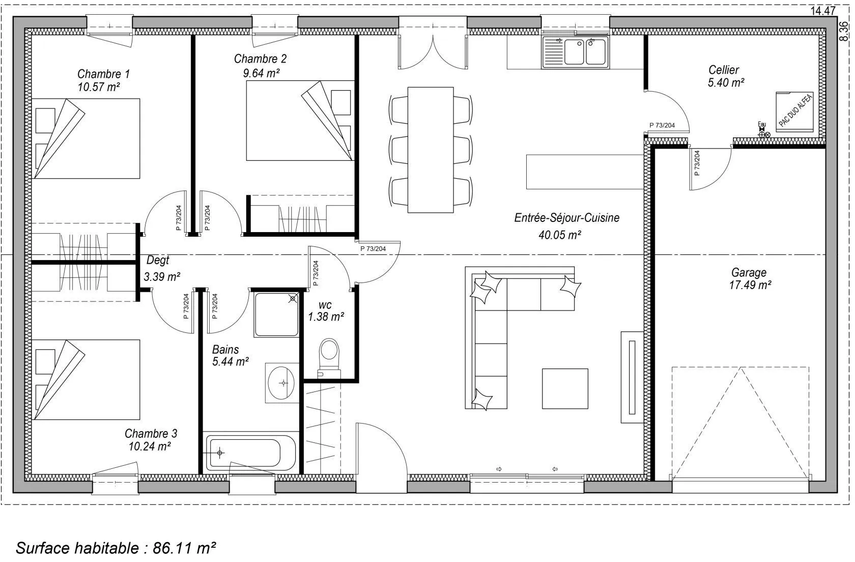 Maison neuve 86 m² au Taillan-Médoc (33320)