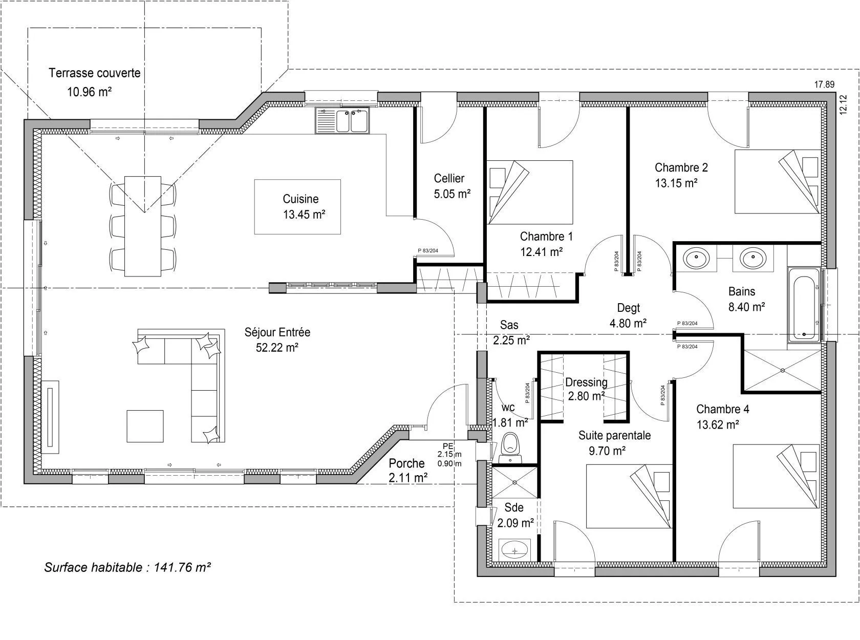Maison neuve 142 m² à Lignan-de-Bazas (33430)