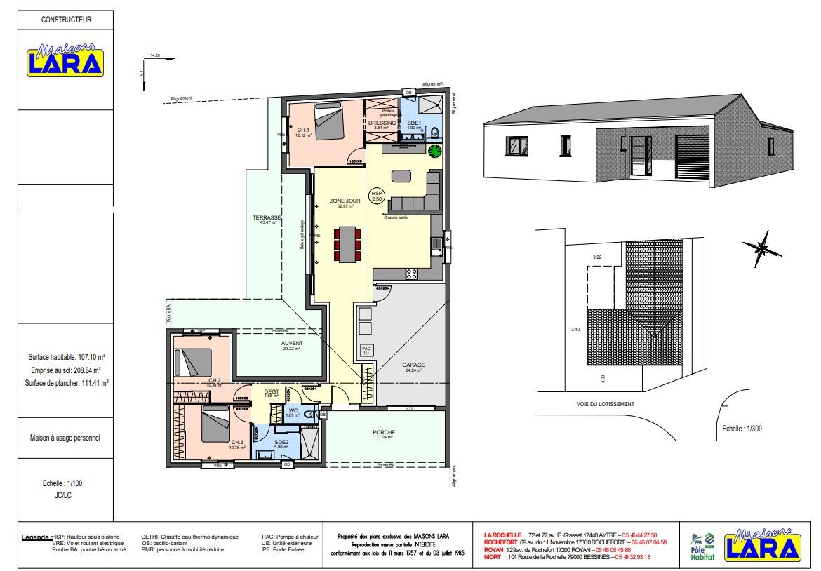 Maison neuve 107 m² à Saint-Rogatien (17220)