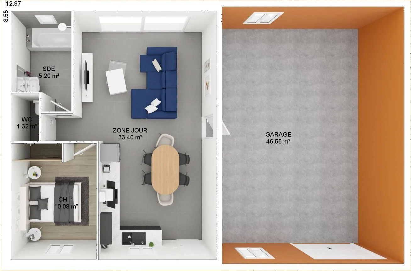 Maison neuve 50 m² à Échiré (79410)