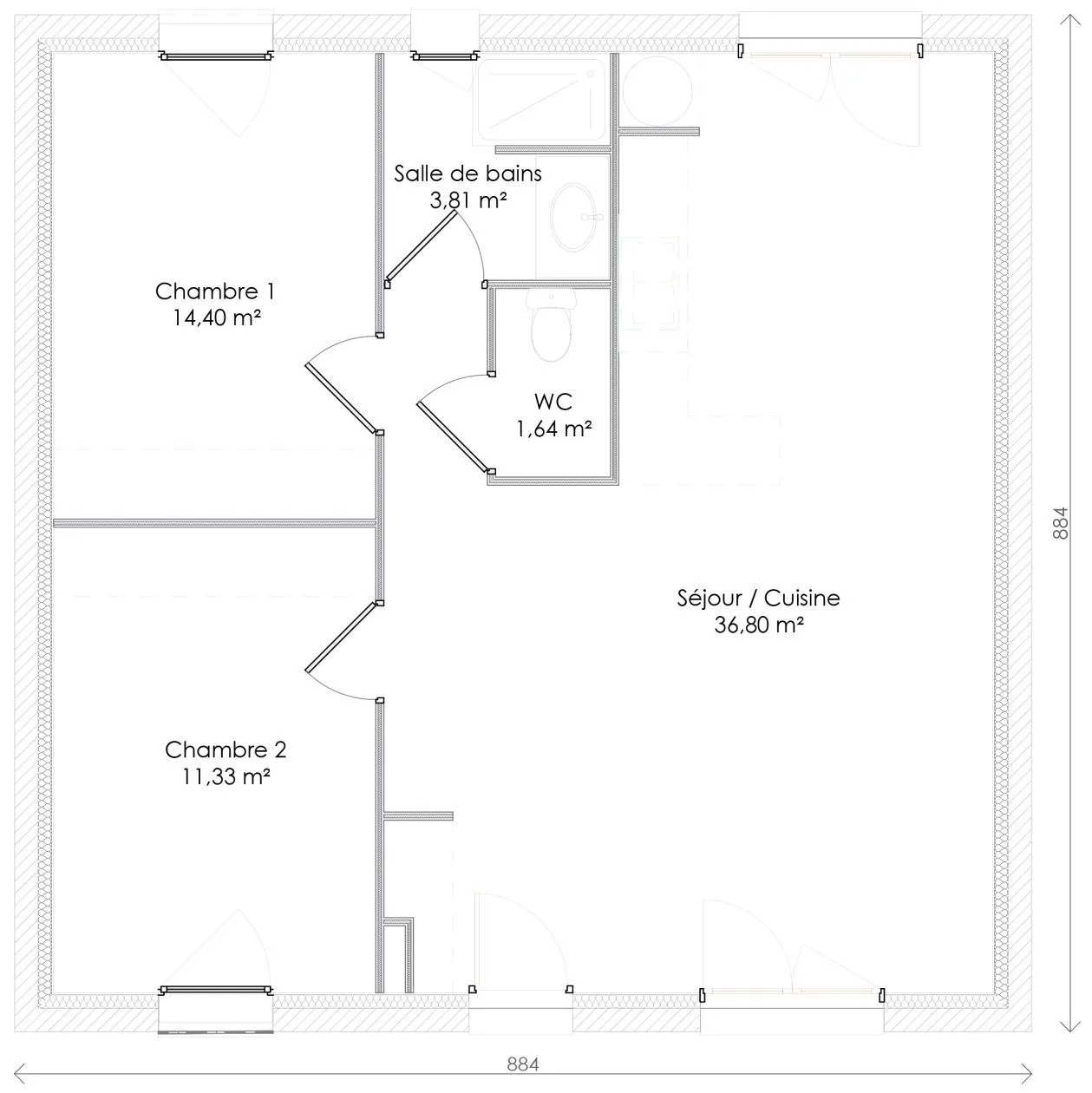 Maison neuve 65 m² à Grézac (17120)