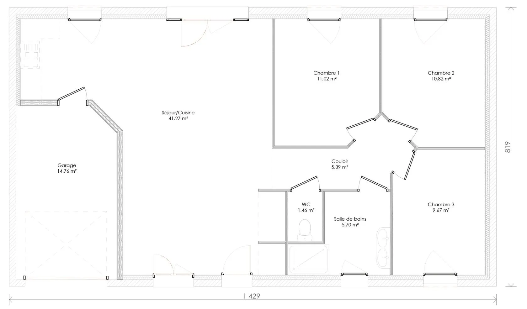 Maison neuve 85 m² à Balanzac (17600)