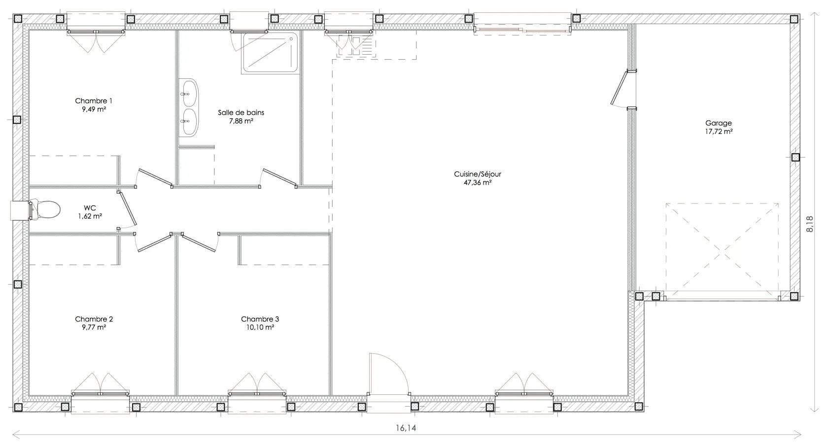 Maison neuve 90 m² à Muron (17430)