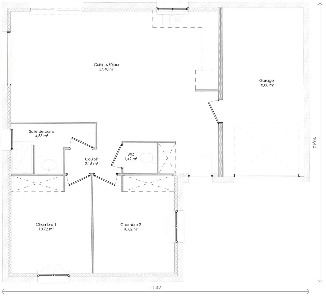 Maison neuve 70 m² à Matha (17160)