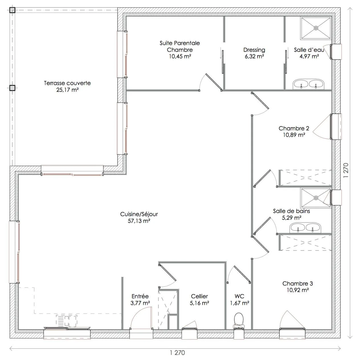 Maison neuve 116 m² à Loire-les-Marais (17870)
