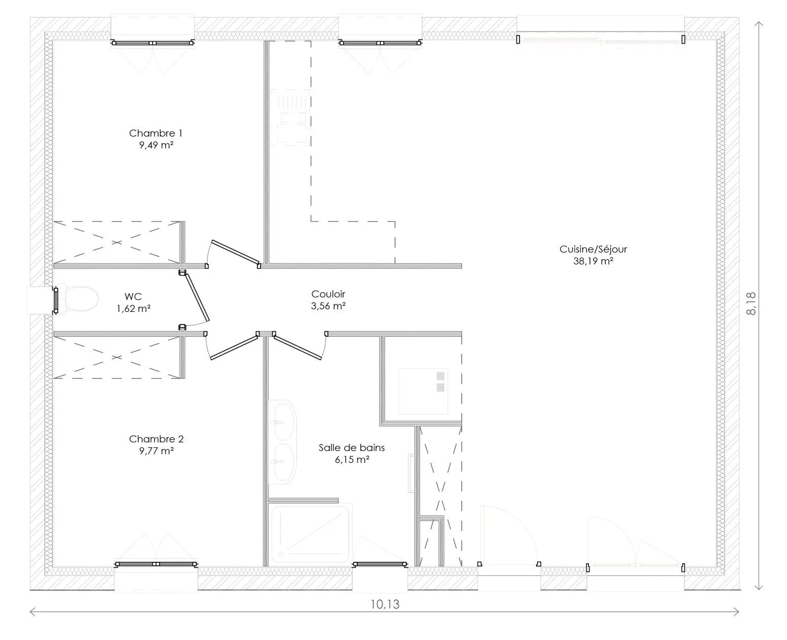 Maison neuve 70 m² à Saint-Mard (17700)