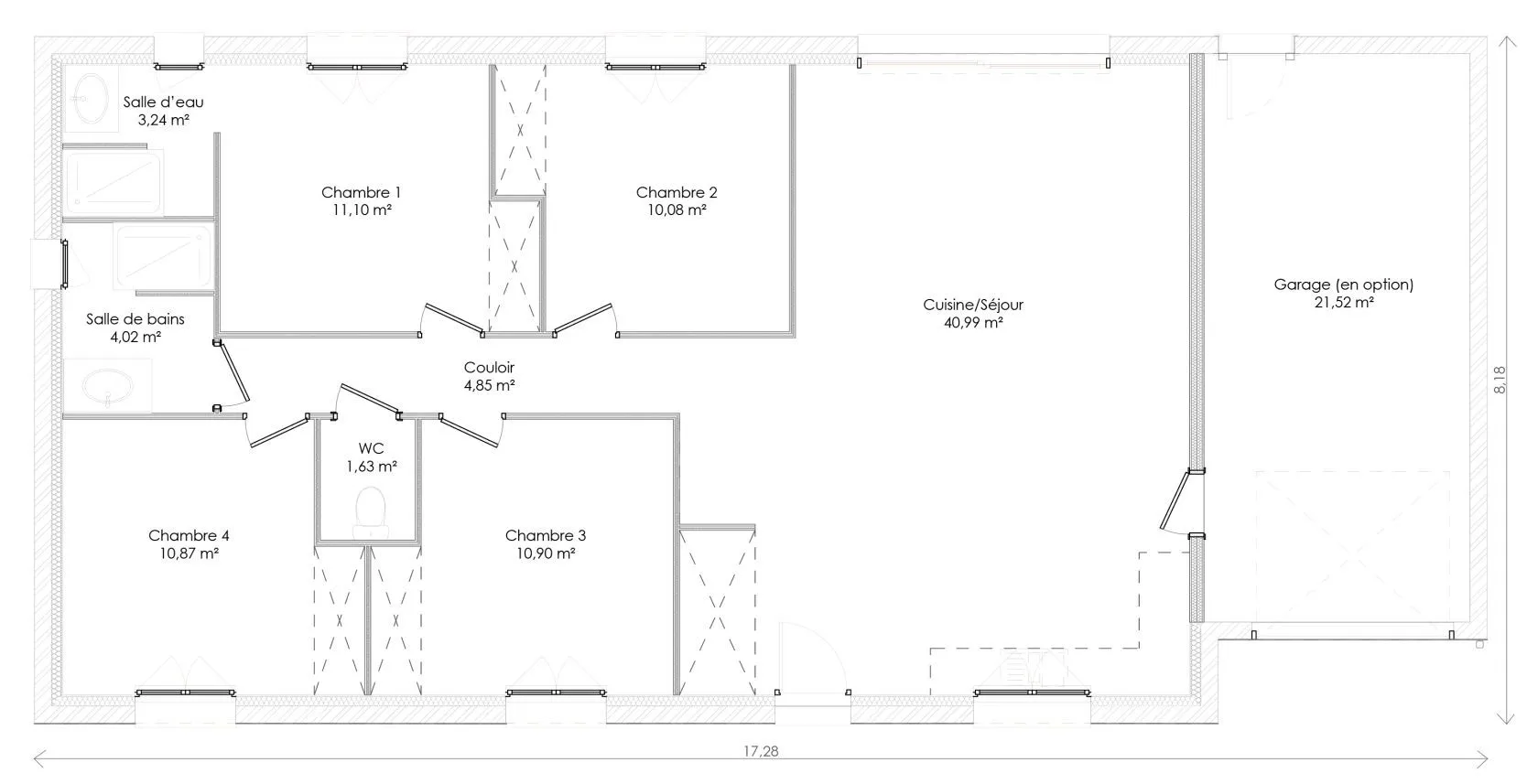 Maison neuve 100 m² à Bois (17240)