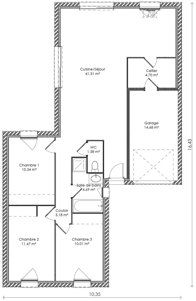 Maison neuve 88 m² à Meschers-sur-Gironde (17132)