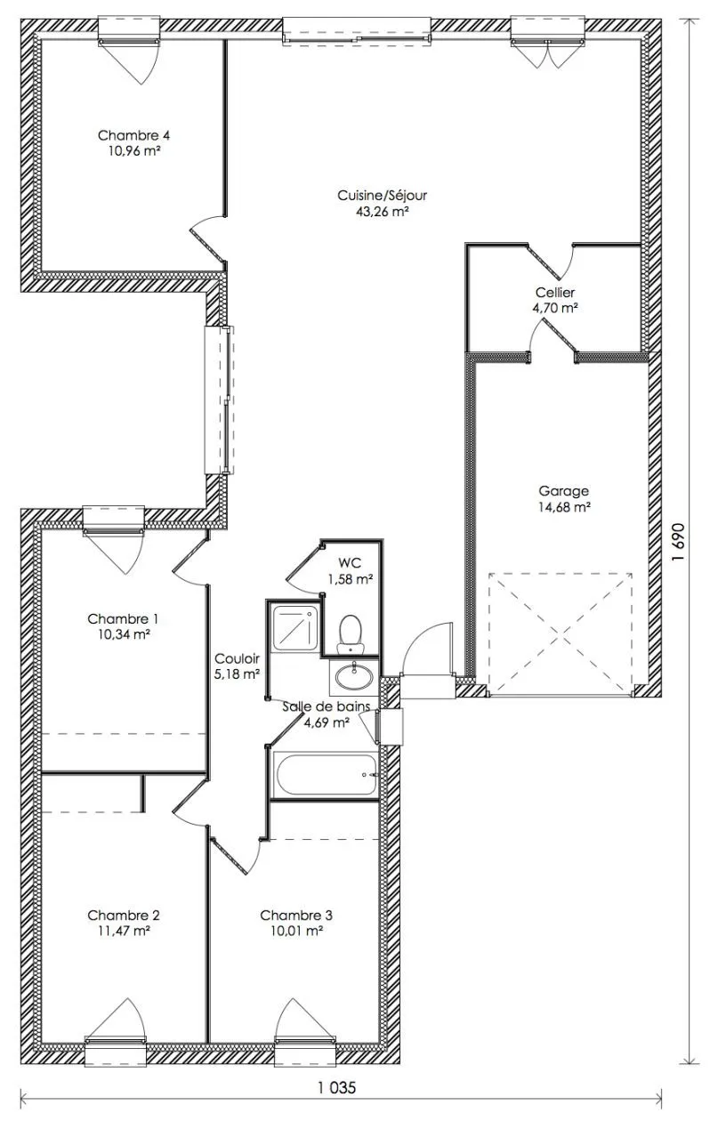 Maison neuve 102 m² à Charron (17230)