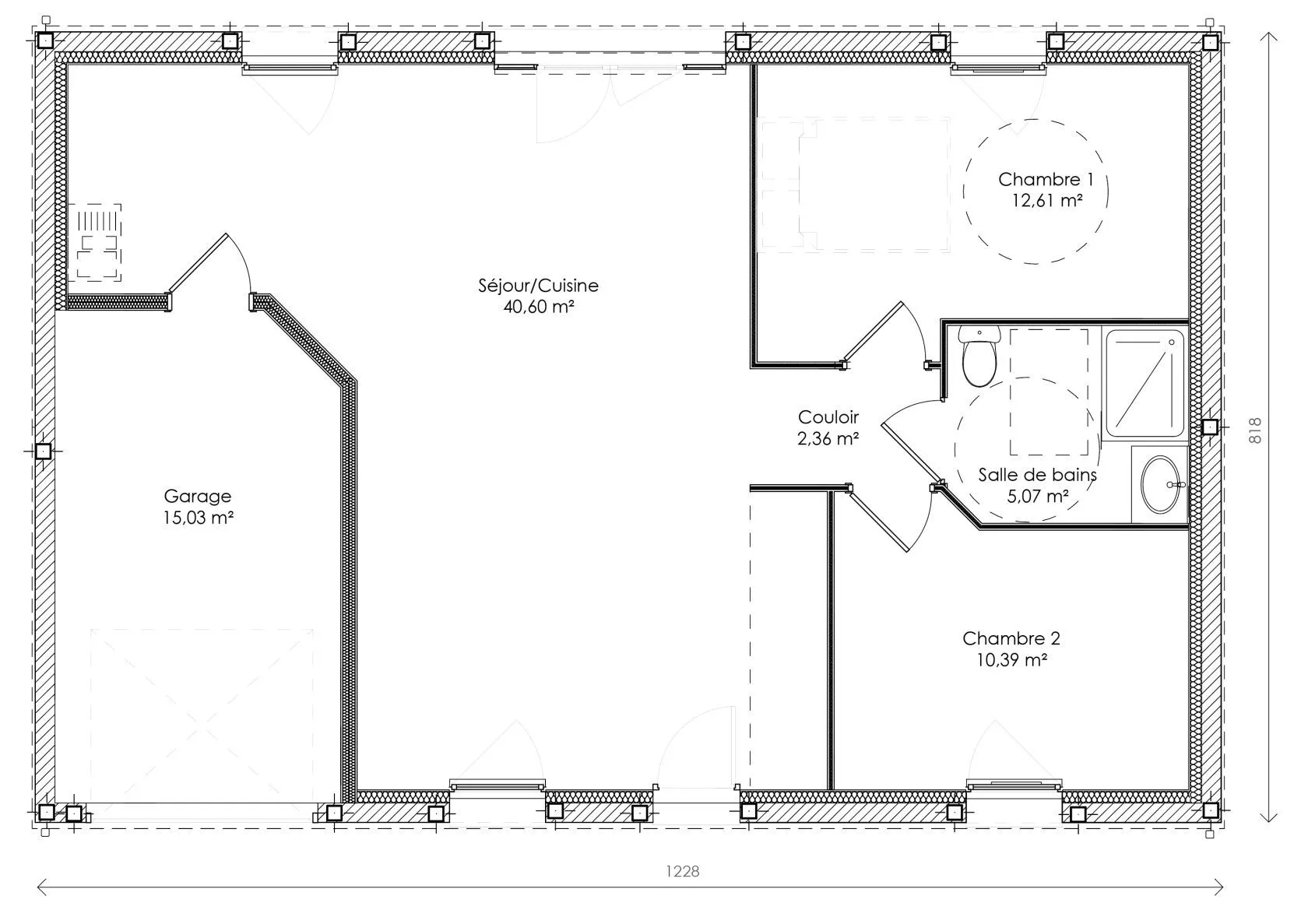 Maison neuve 71 m² à Saint-Augustin (17570)