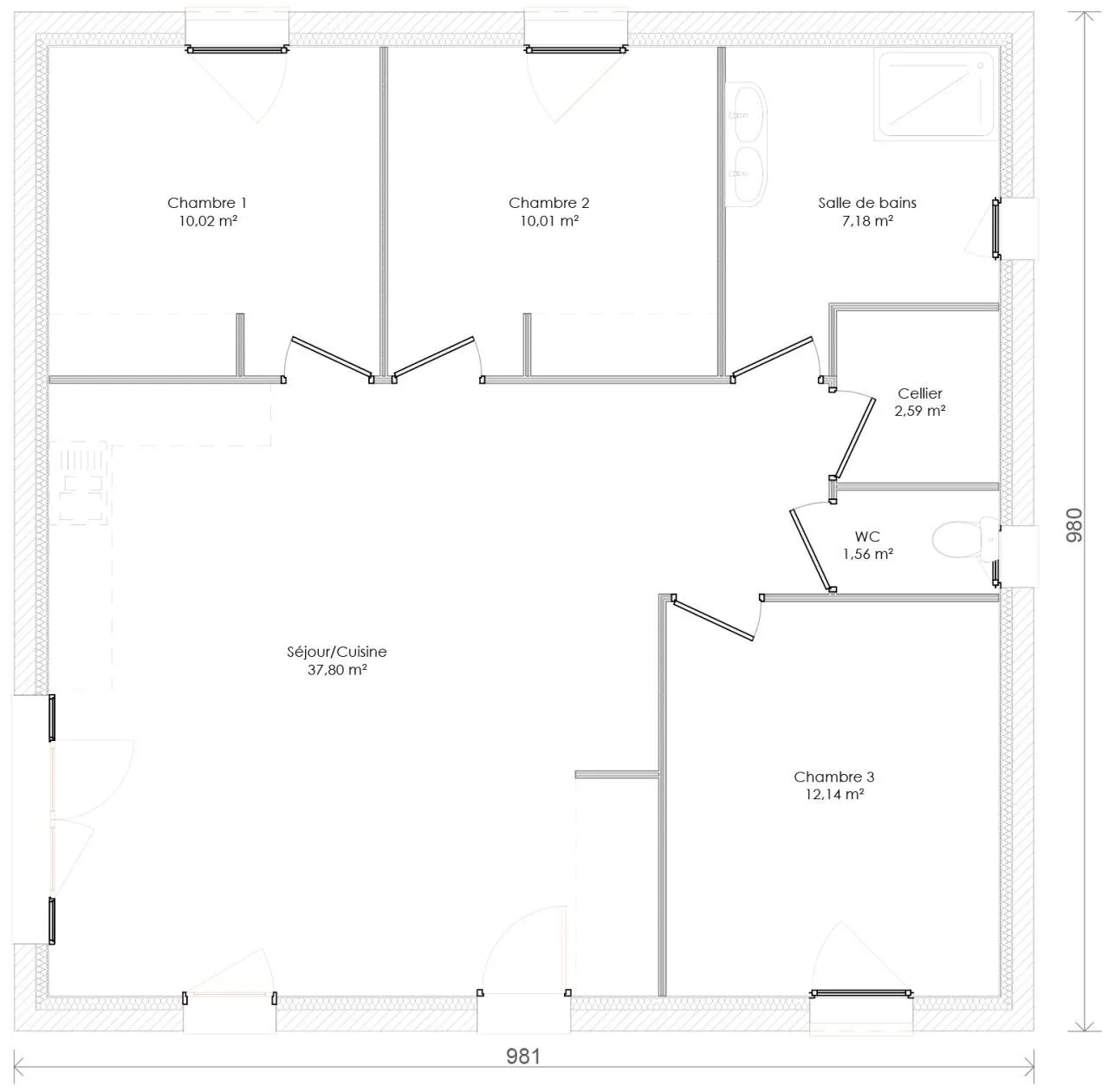 Maison neuve 81 m² à Bois (17240)