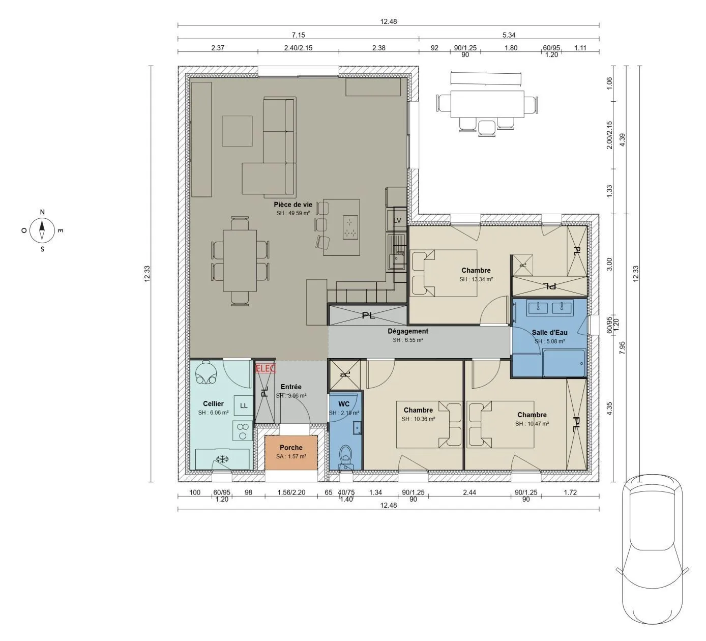 Maison neuve 107 m² à Saint-Saturnin (16290)